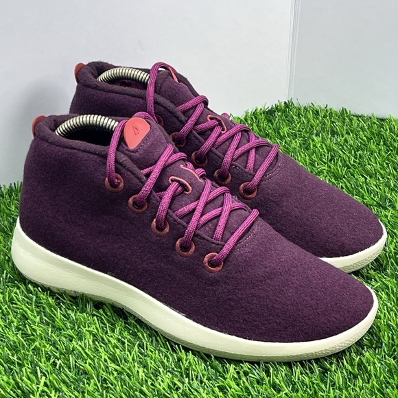 Allbirds Burgundy Hi-Top Wool Runners Sneaker 0520 NV1 WRUM Women's US Size W 10 - Picture 1 of 8